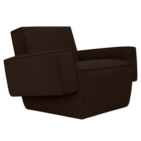 Hunk Lounge Chair With Armrests, Chocolate