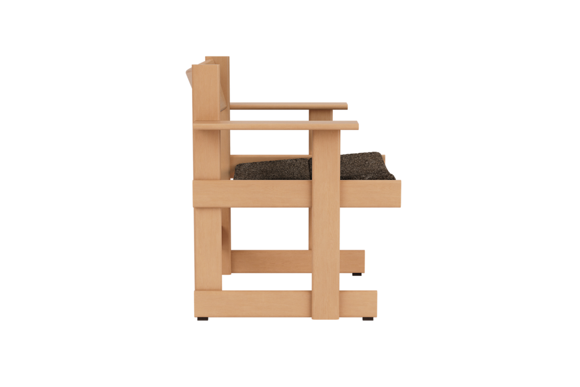 Bullnose Lounge Chair, Natural / Taupe Sheepskin Seat Pad, Art. no. 31671 (image 3)