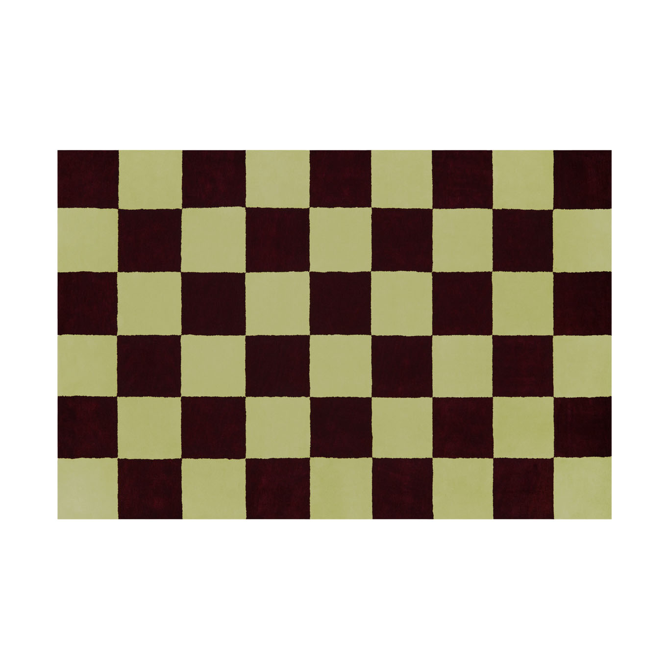 Pattern Rug Large, Burgundy / Pale Lime Check