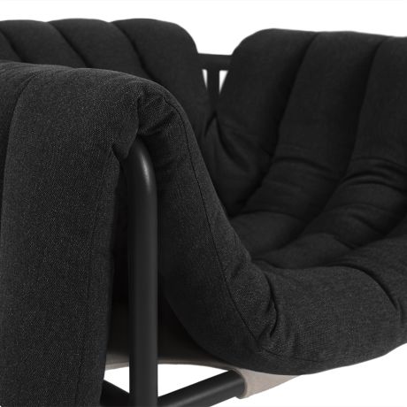 Puffy Lounge Chair, Anthracite / Black Grey