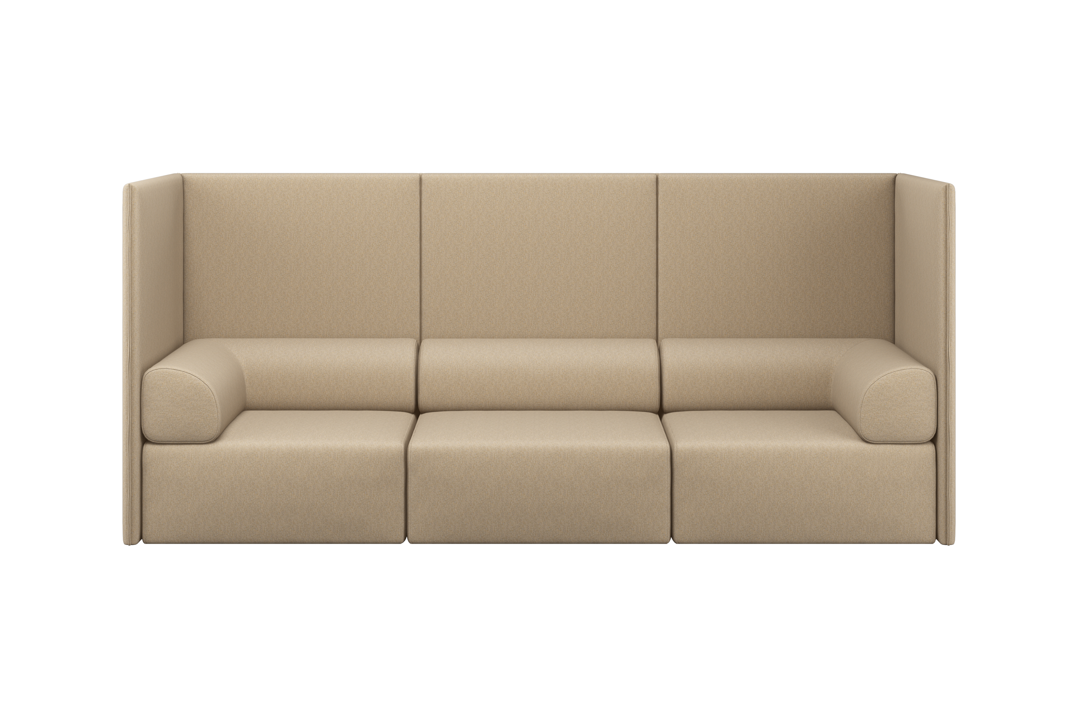 Palo Block 3-seater Sofa High Back with Armrests, Beige (UK), Art. no. 20751 (image 1)