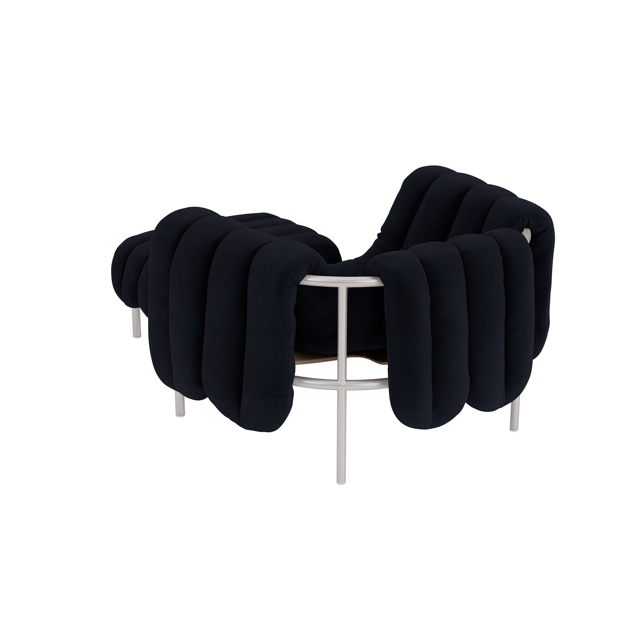 Puffy Lounge Chair + Ottoman, Velluto Coex VL30 / Stainless (UK), Art. no. 32044 (image 4)