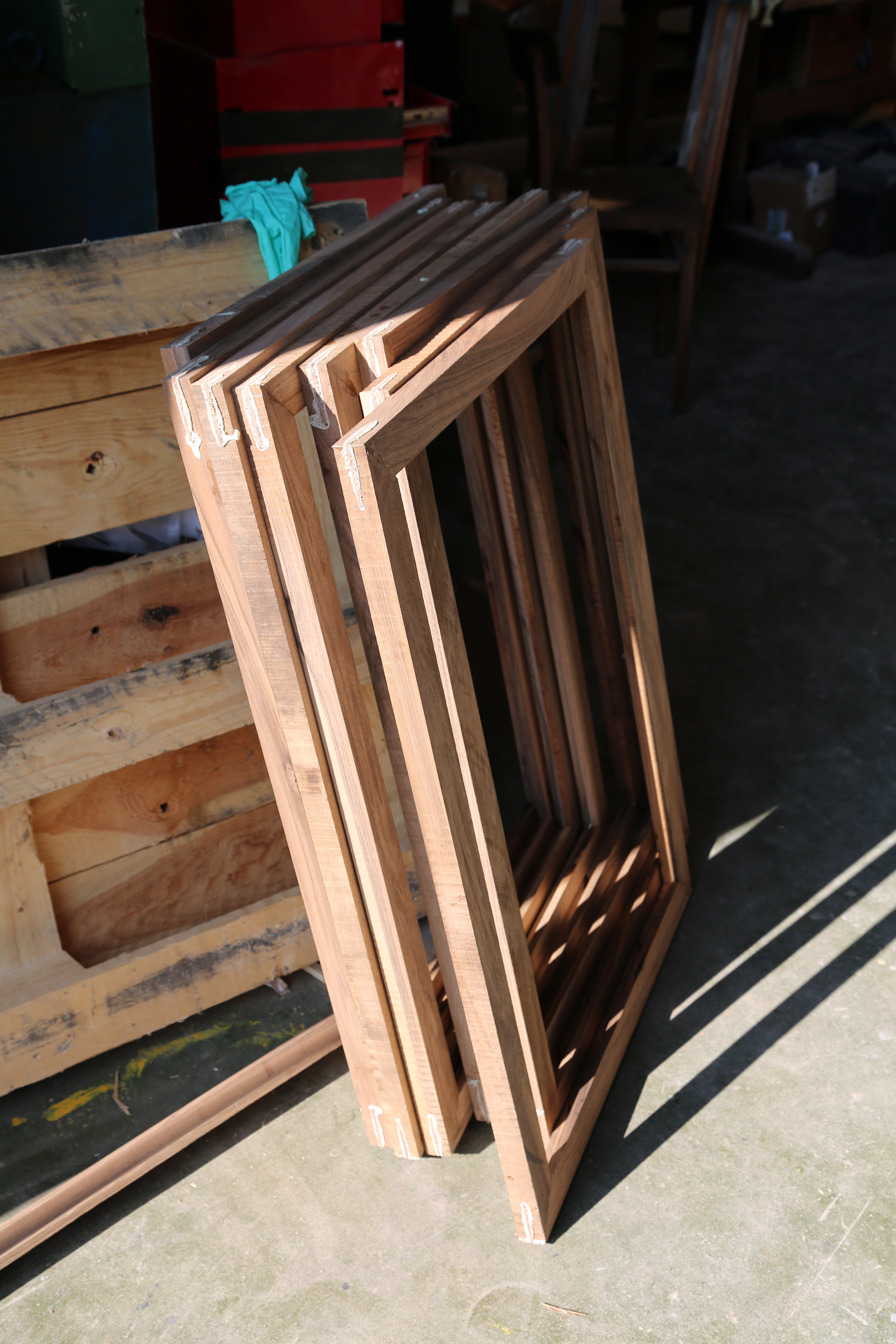 An editorial image from behind the scenes of making Wiggle Box Frame, a Hem X limited edition piece.