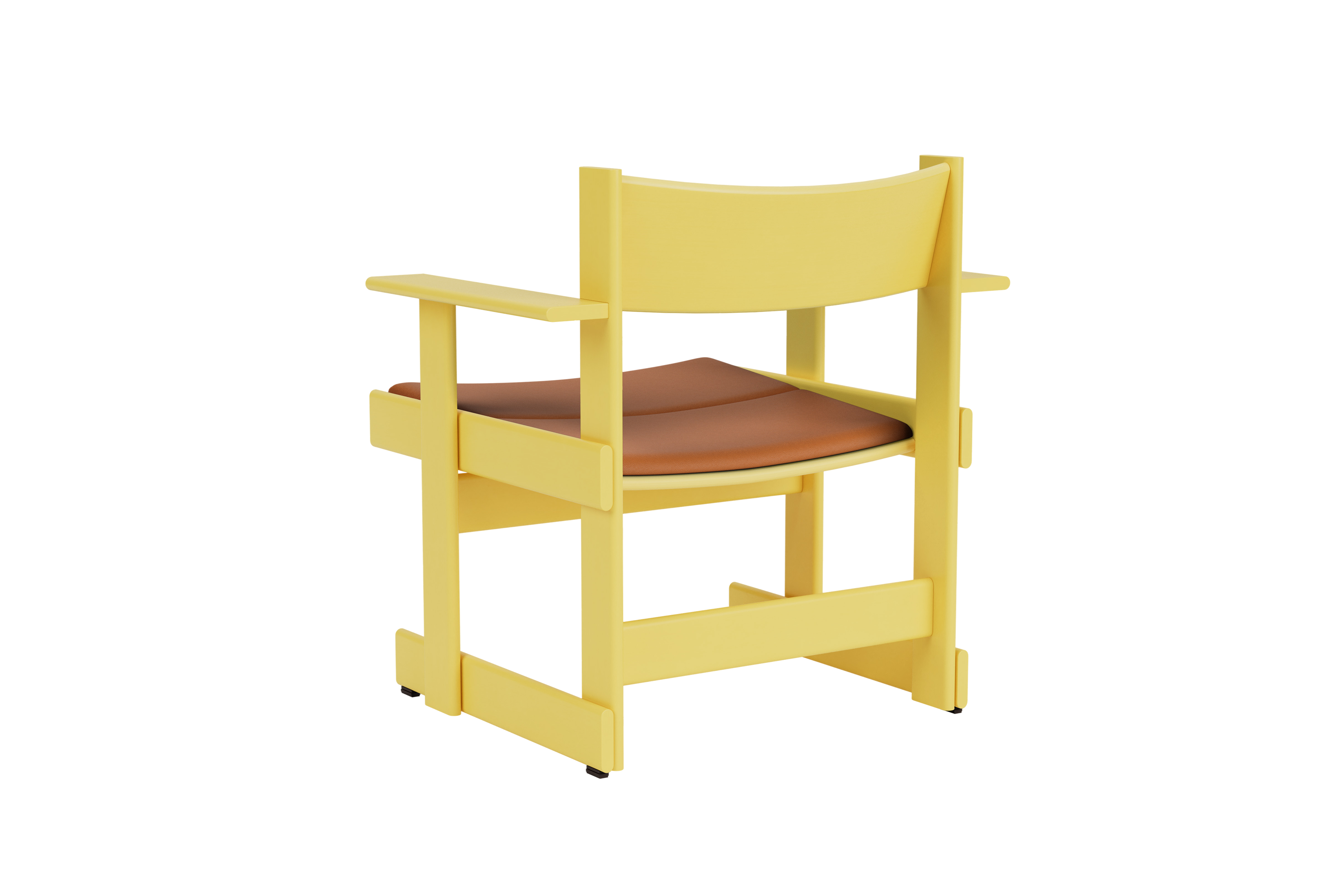 Bullnose Lounge Chair, Yellow / Elmosoft Leather 54035 Seat Pad UK, Art. no. 31684 (image 3)