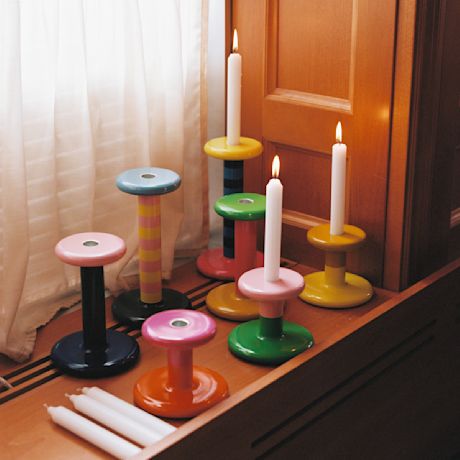 Pesa Candle Holder Medium, Pink / Black Green / Night Blue