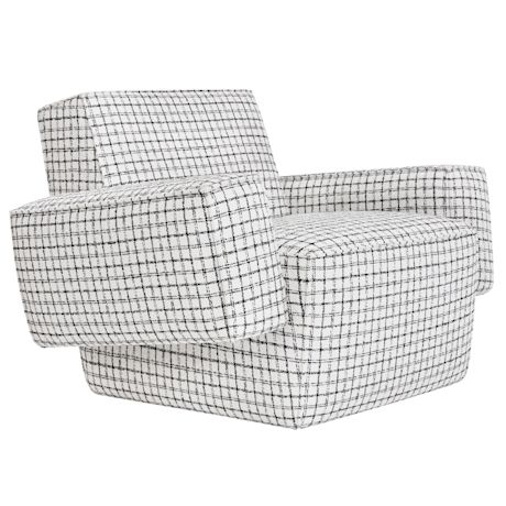 Hunk Lounge Chair With Armrests, Checkered Black / White (UK)