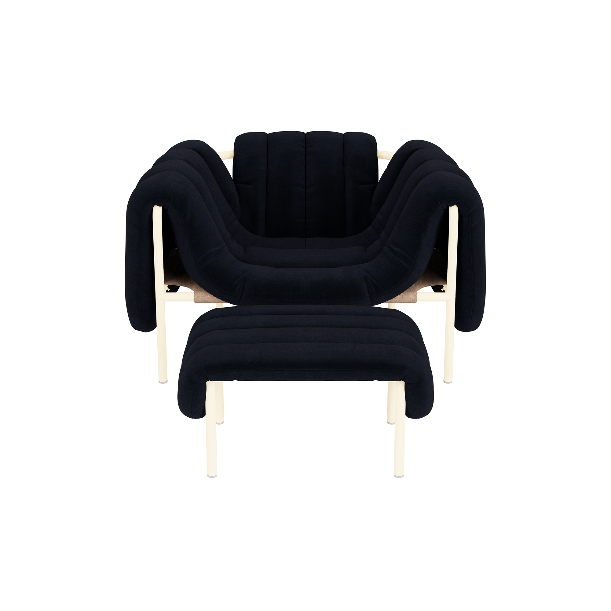 Puffy Lounge Chair + Ottoman, Velluto Coex VL30 / Cream, Art. no. 32040 (image 2)