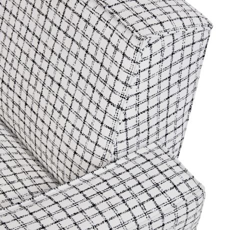 Hunk Lounge Chair With Armrests, Checkered Black / White