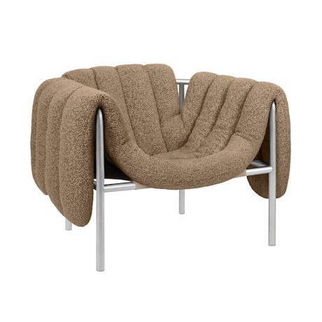 Puffy Lounge Chair, Sawdust / Stainless