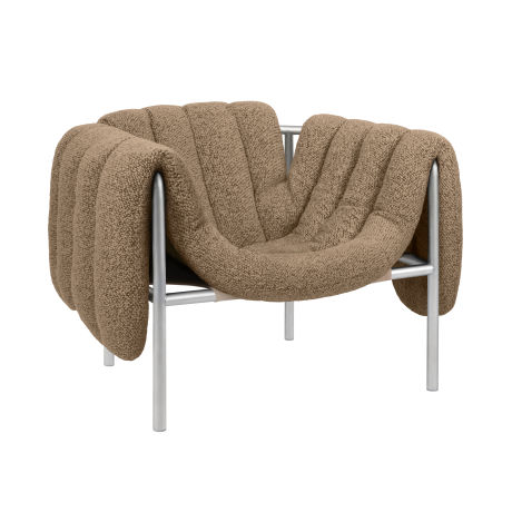 Puffy Lounge Chair, Sawdust / Stainless (UK)