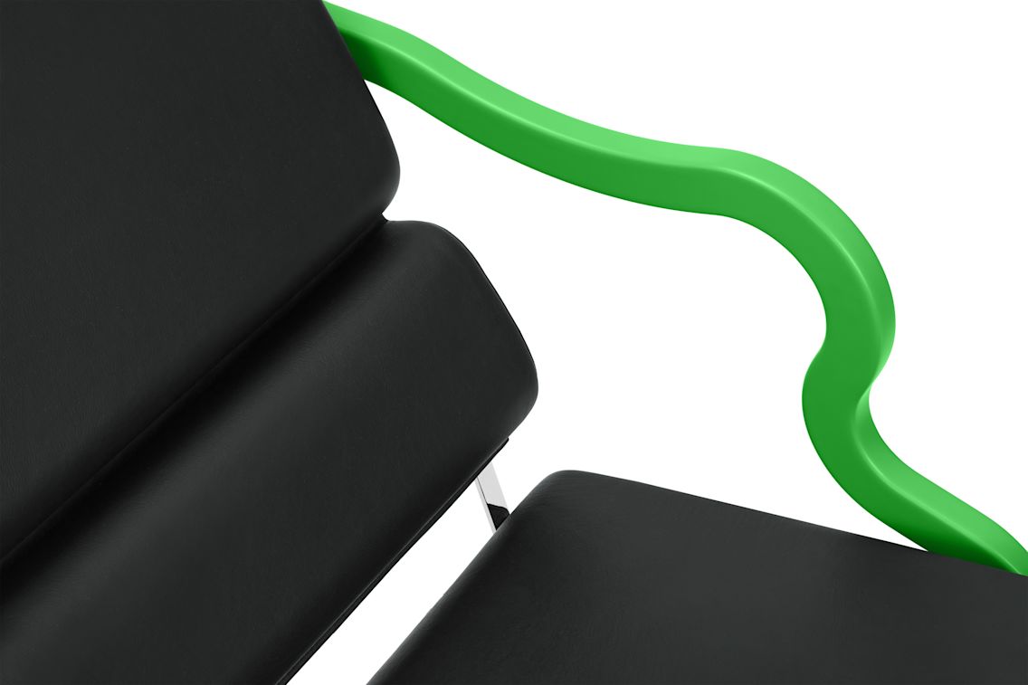 Experiment Lounge Chair, 501 / Green / Black Leather, Art. no. 30939 (image 5)