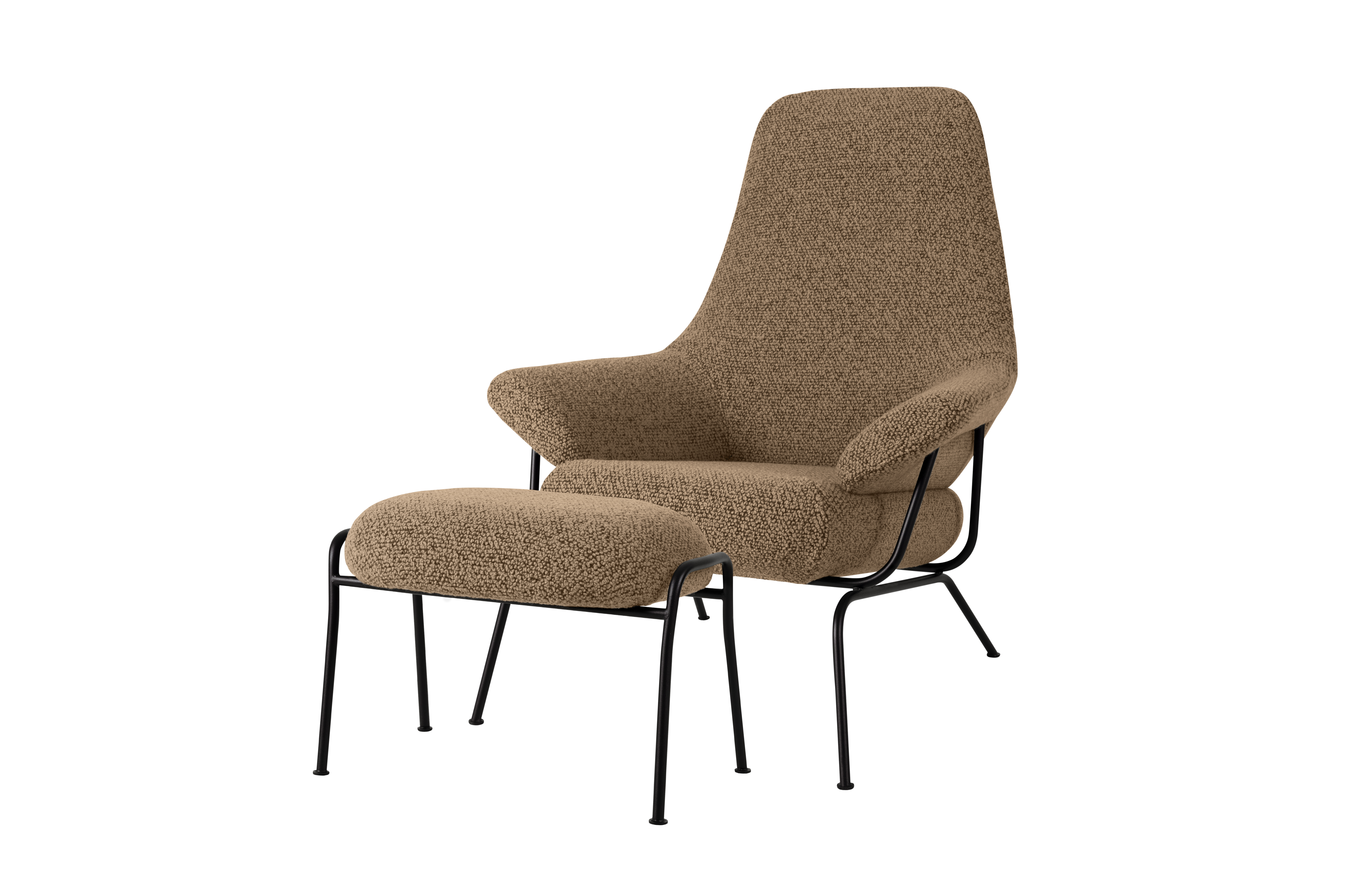 Hai Lounge Chair + Ottoman, Sawdust — Hem