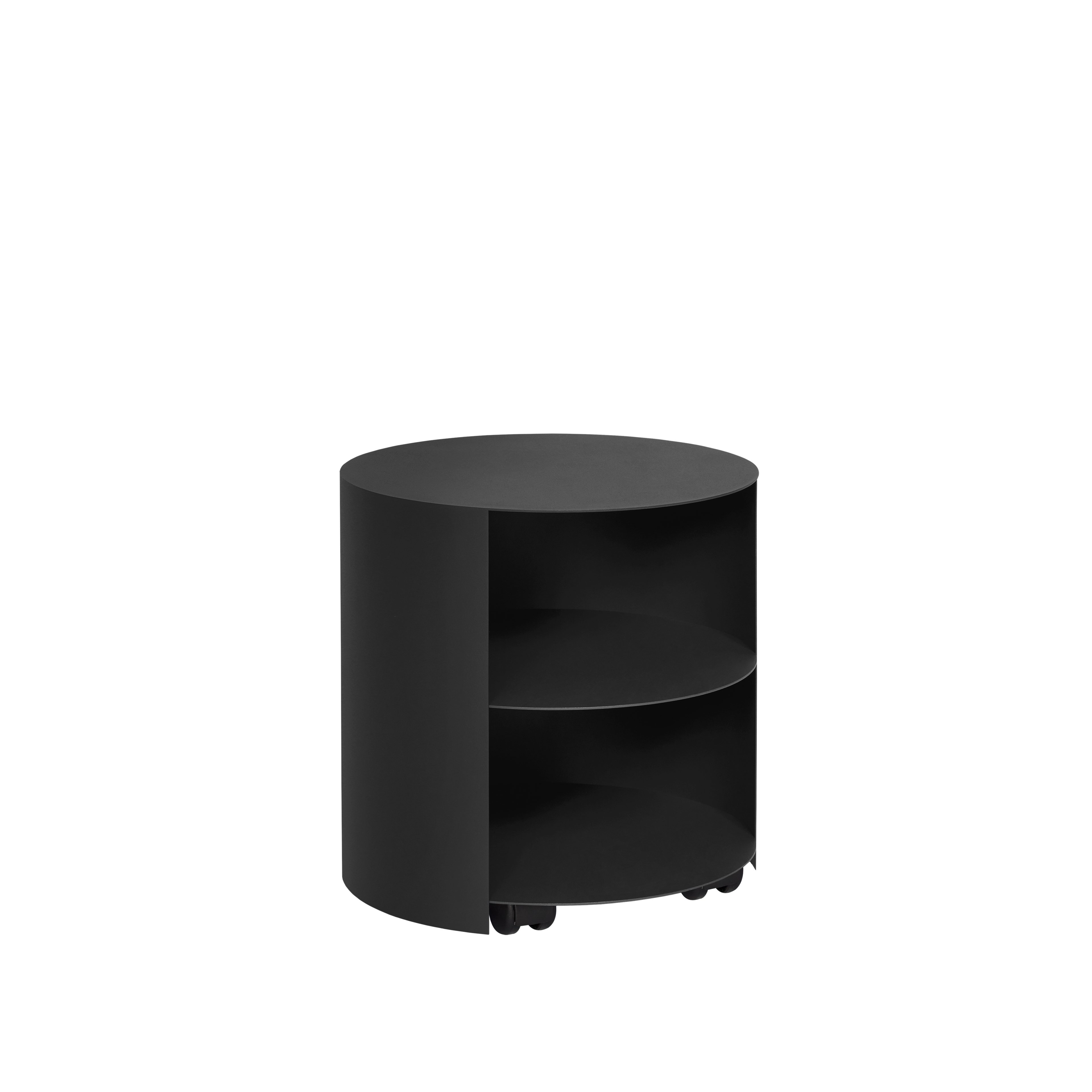 Hide Side Table, Jet Black Textured
