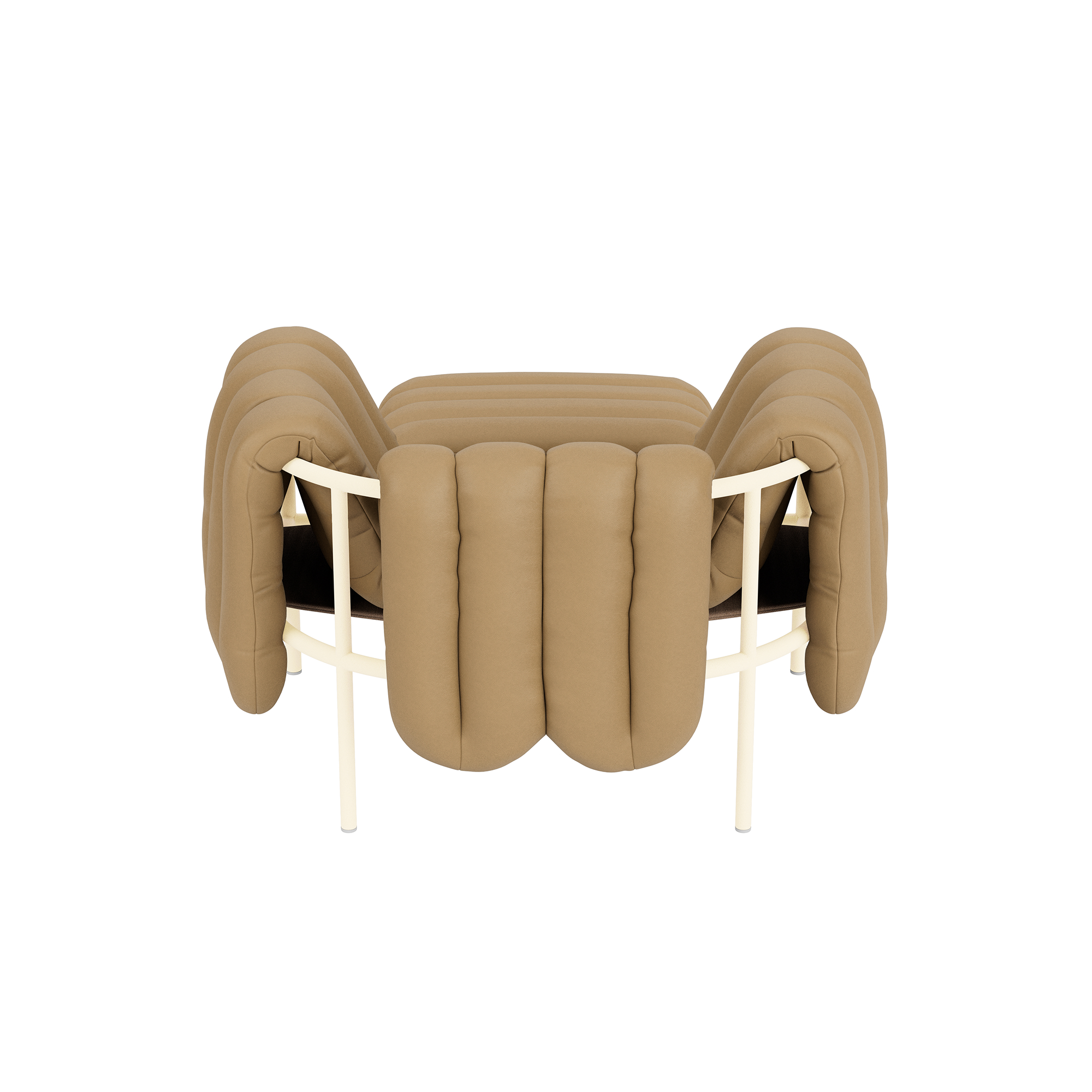 Puffy Lounge Chair + Ottoman, Elmosoft Leather 03009 / Cream, Art. no. 90233 (image 5)