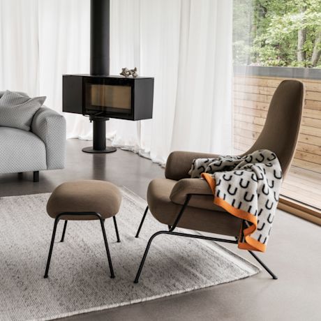 Hai Lounge Chair + Ottoman, Licorice
