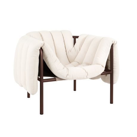 Puffy Lounge Chair, Natural / Chocolate Brown (UK)