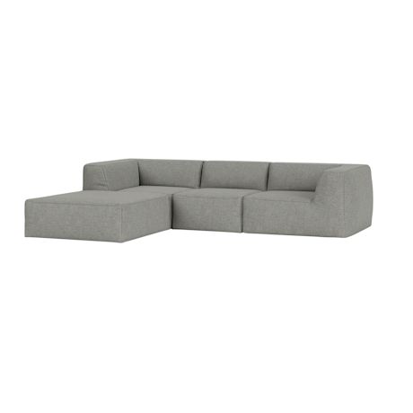Great 3-seater Sofa Narrow Chaise Left, Safire 0012