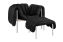 Puffy Lounge Chair + Ottoman, Black Leather / Stainless (UK), Art. no. 20688 (image 1)