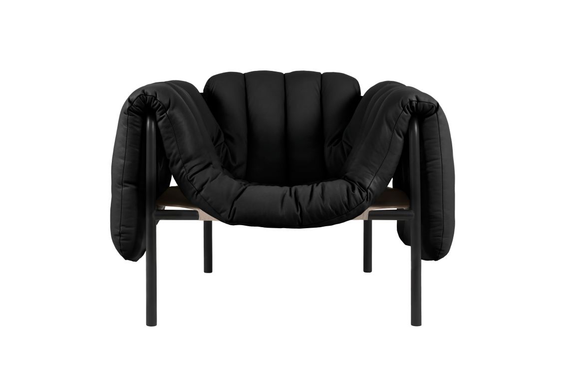 Puffy Lounge Chair, Black Leather / Black Grey, Art. no. 20259 (image 2)