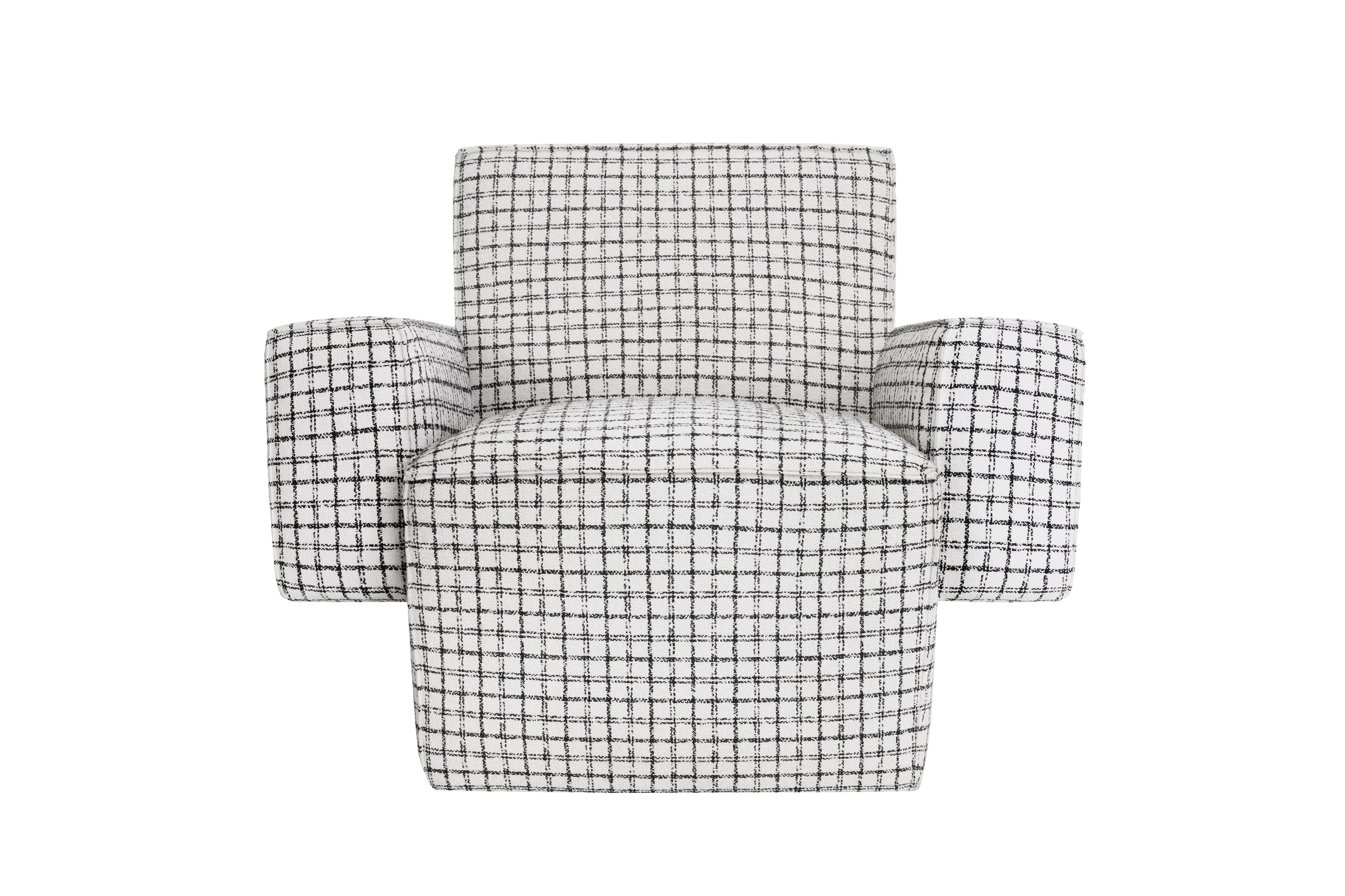Hunk Lounge Chair With Armrests, Checkered Black / White (UK), Art. no. 31567 (image 2)