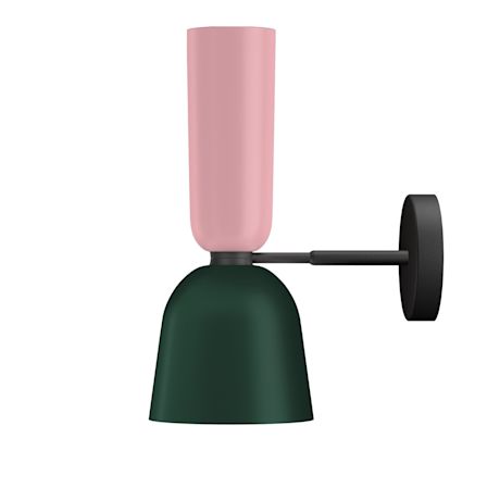 Alphabeta Wall Light, Light Pink / Black Green