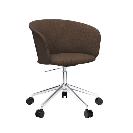 Kendo Swivel Chair 5-star Castors, Rosewood / Polished