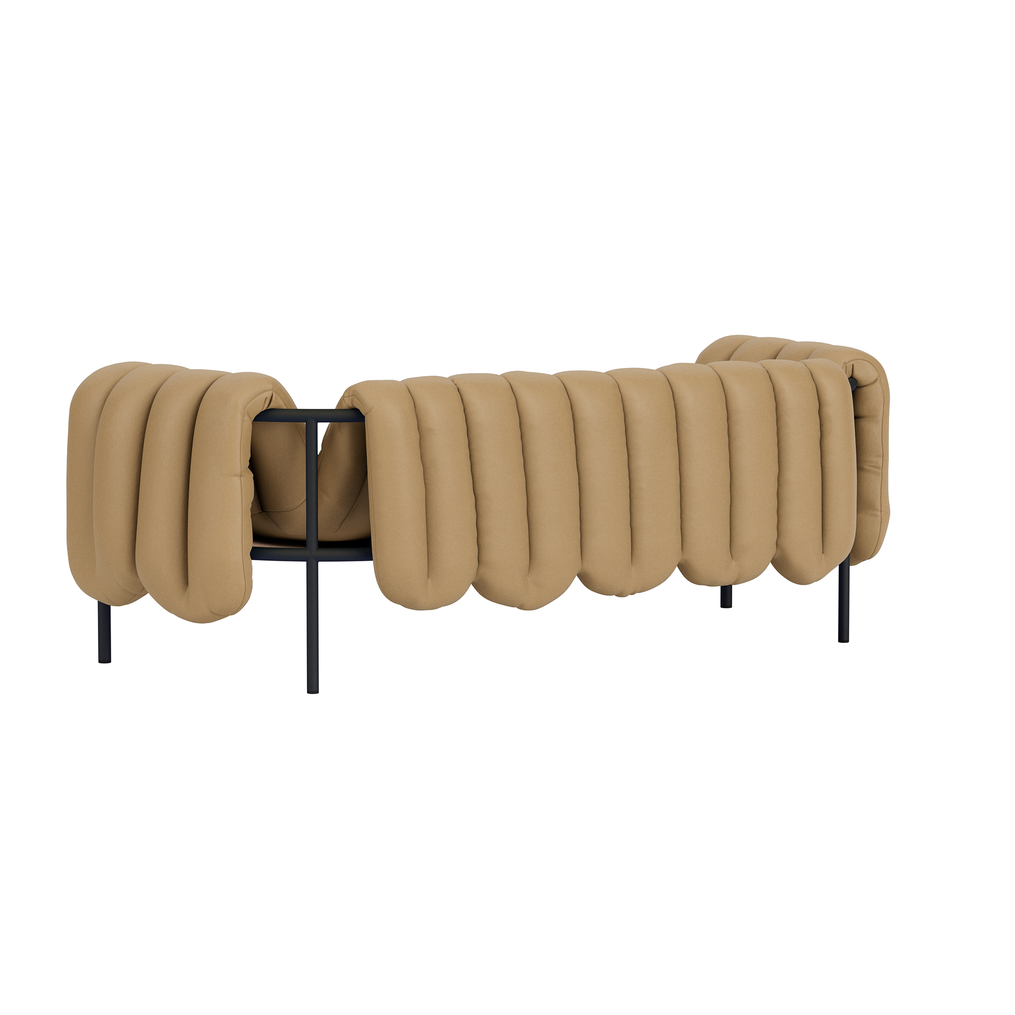 Puffy 2.5-seater Sofa, Elmosoft Leather 03009 / Black Grey, Art. no. 95997 (image 3)