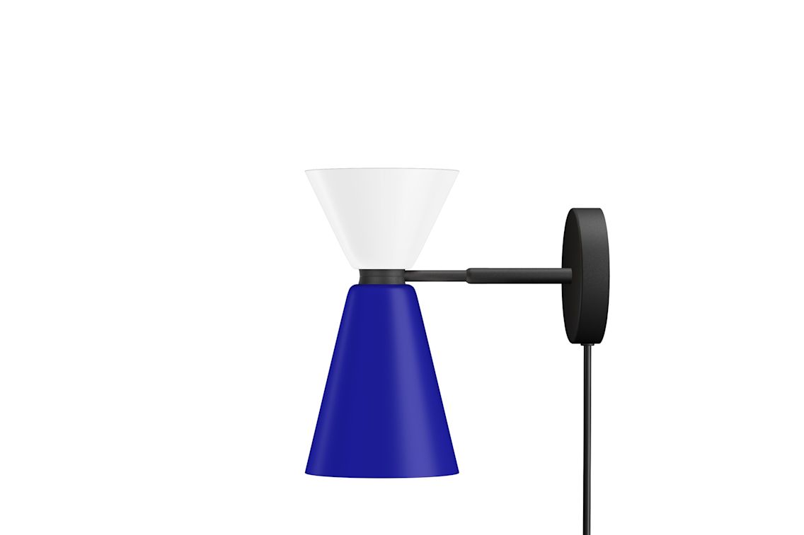 Alphabeta Wall Light + Cable, Signal White / Blue, Art. no. 20392 (image 1)