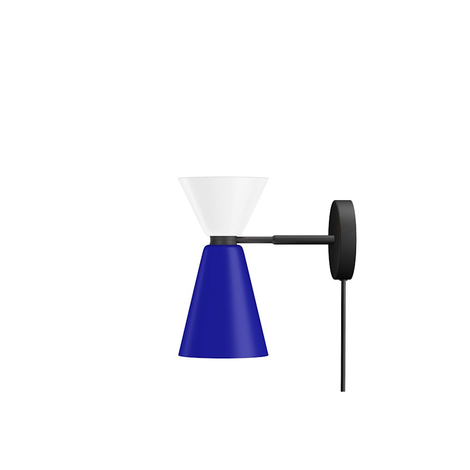 Alphabeta Wall Light + Cable, Signal White / Blue by Hem