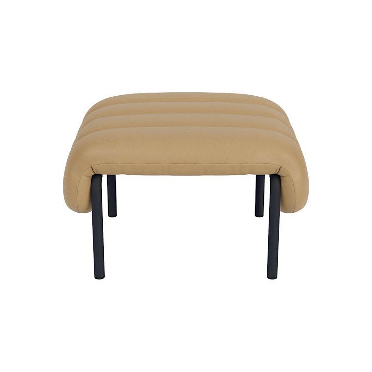 Puffy Ottoman, Elmosoft Leather 03009 / Black Grey (UK), Art. no. 90170 (image 1)