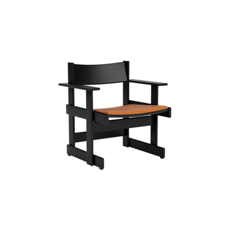 Bullnose Lounge Chair, Black / Elmosoft Leather 54035 Seat Pad