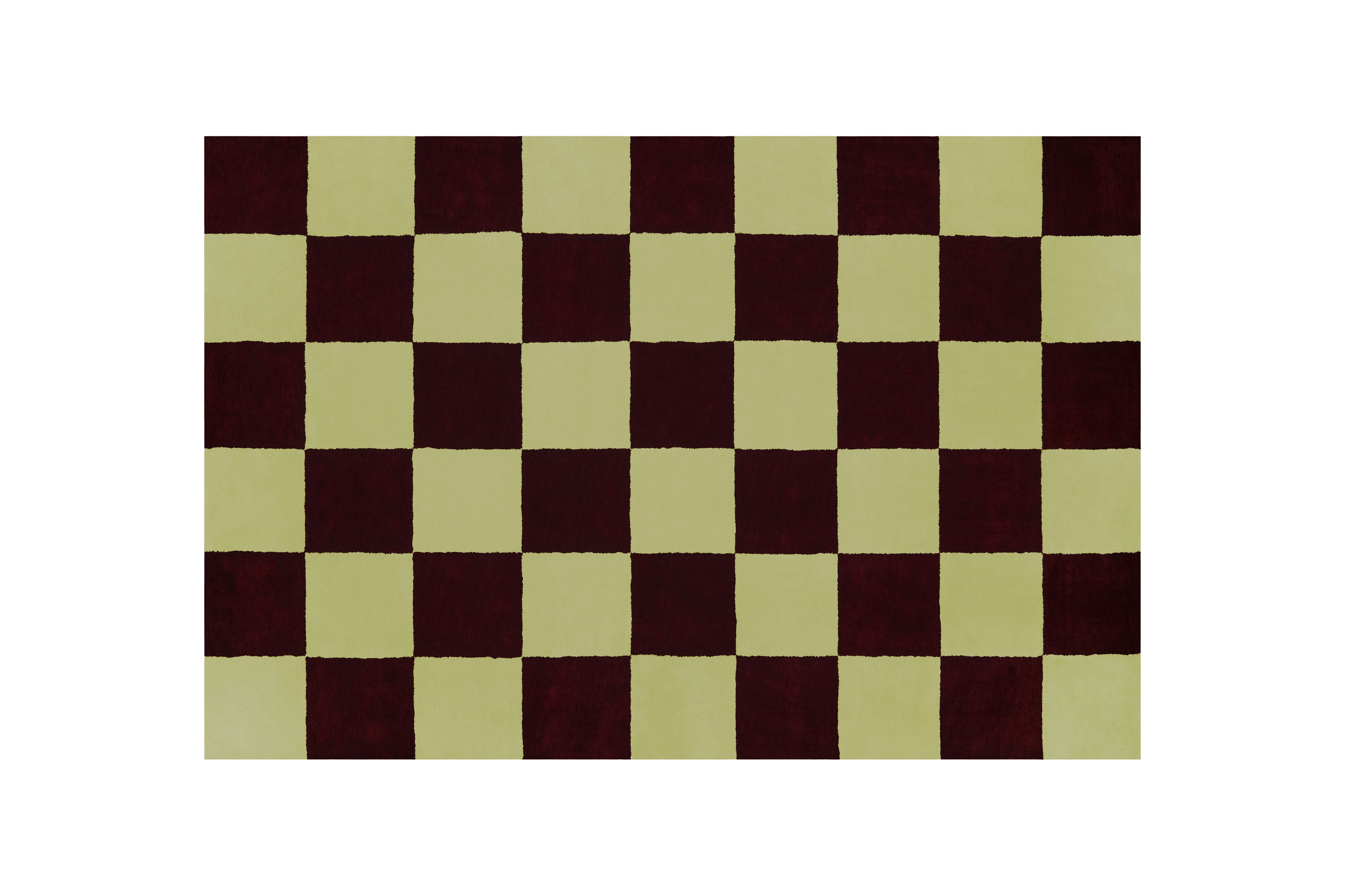 Pattern Rug Large, Burgundy / Pale Lime Check, Art. no. 31363 (image 1)