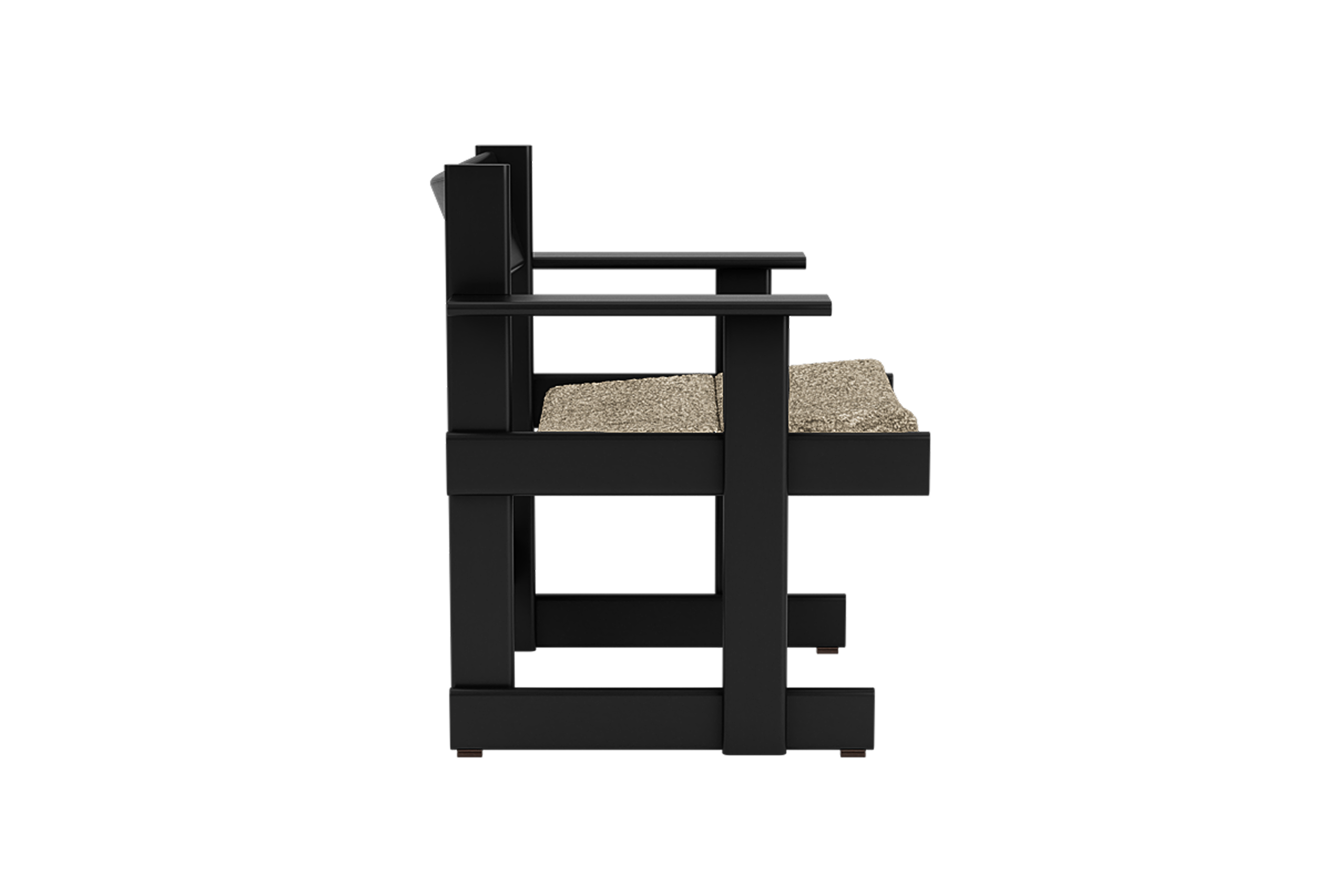 Bullnose Lounge Chair, Black / Taupe Sheepskin Seat Pad, Art. no. 31674 (image 3)