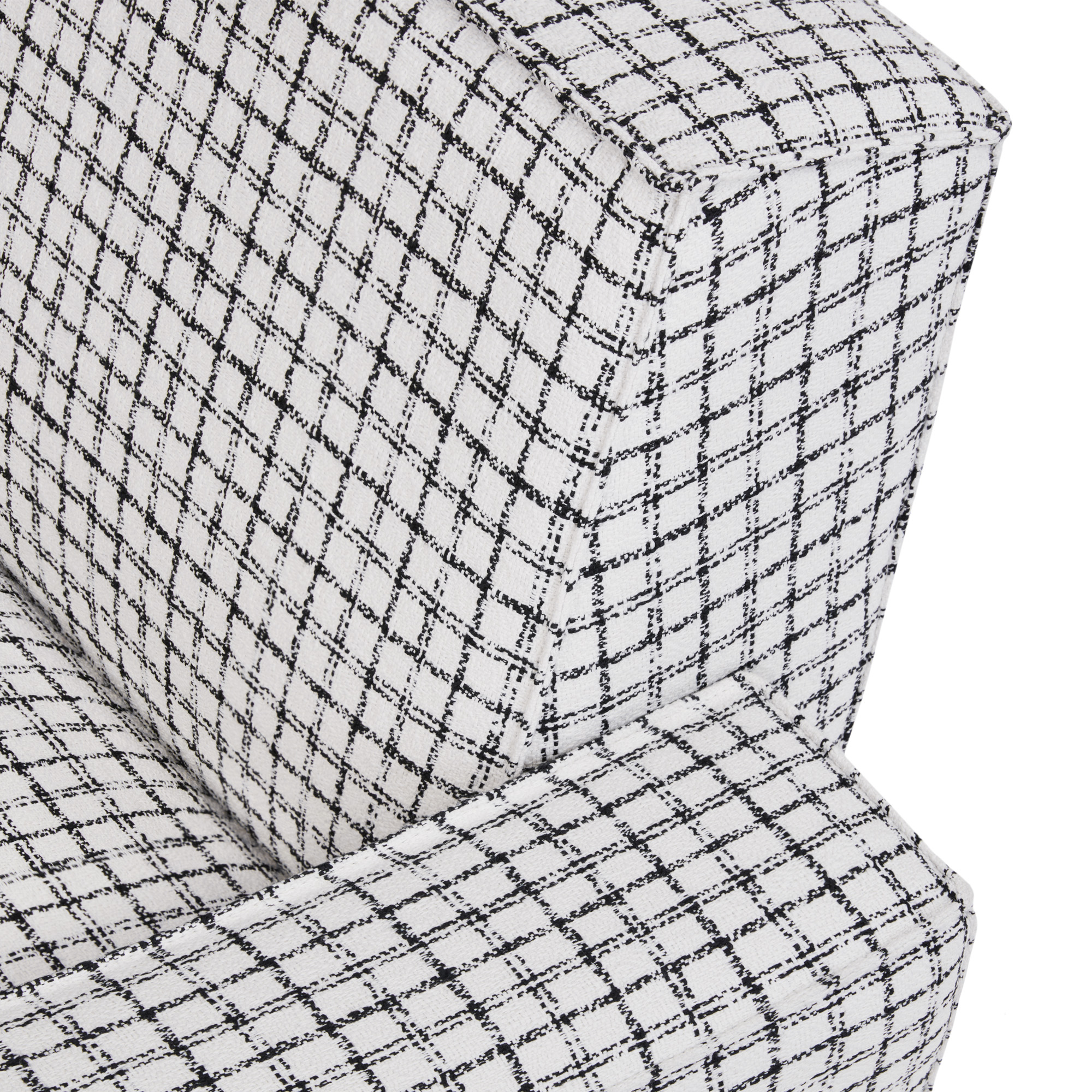 Hunk Lounge Chair With Armrests, Checkered Black / White (UK)