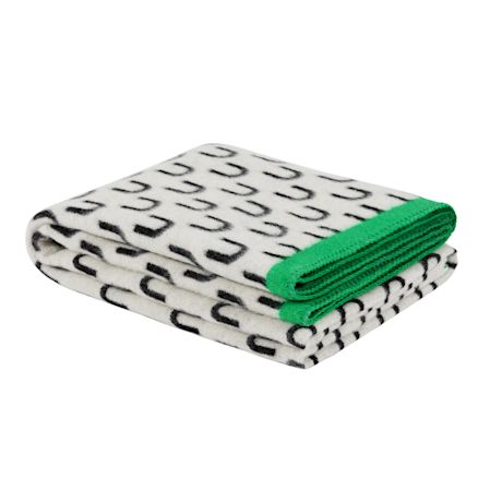 Arch Throw, Black / White / Green