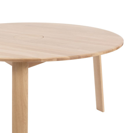 Alle Table Round Table 150 cm / 59 in Media, Natural Oak