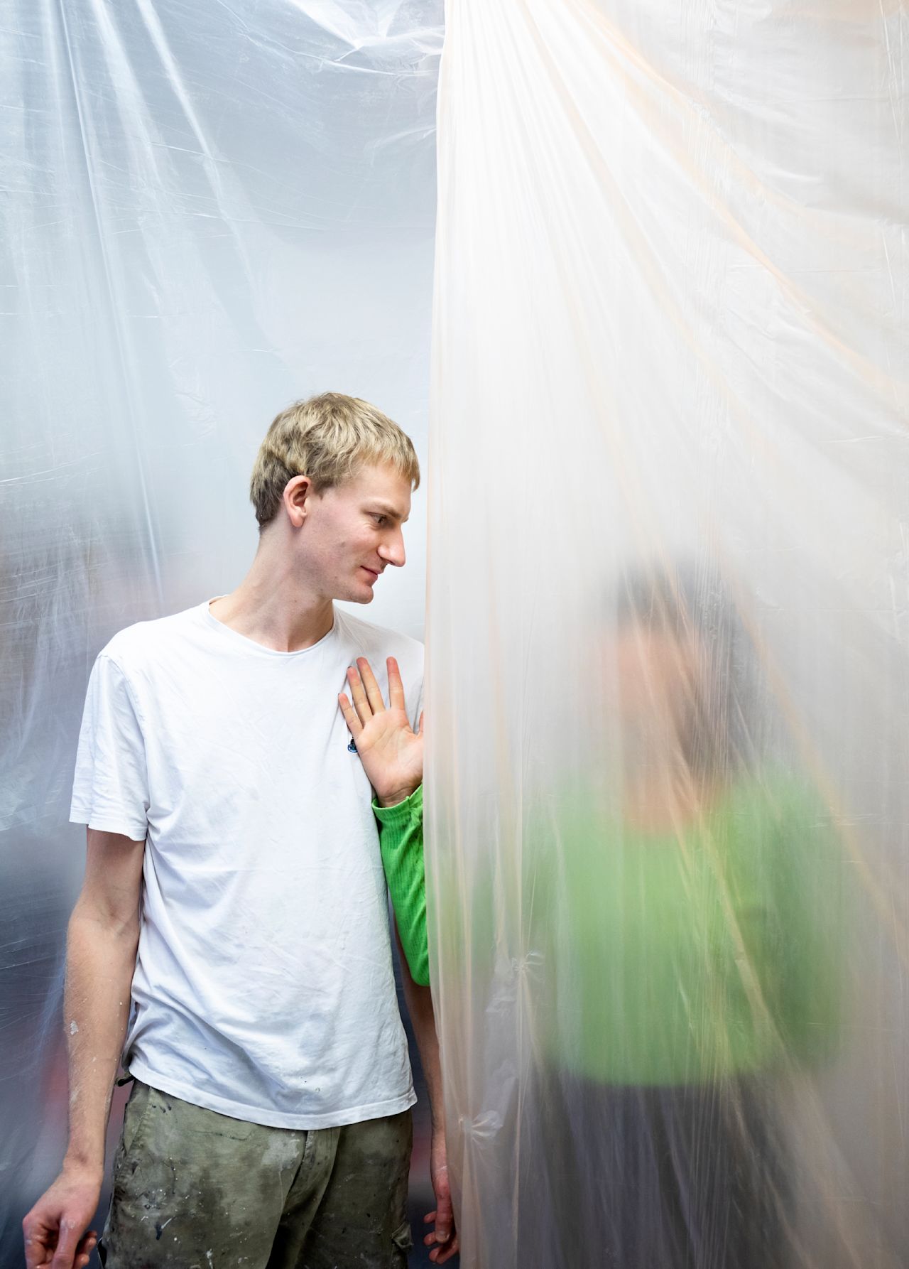 An editorial image from behind the scenes of making the Hem Yellow Counter.