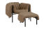 Puffy Lounge Chair + Ottoman, Sawdust / Black Grey, Art. no. 20320 (image 1)