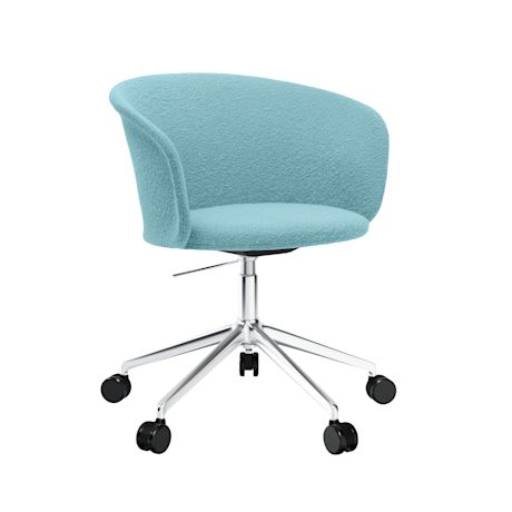 Kendo Swivel Chair 5-star Castors, Icicle / Polished (UK)