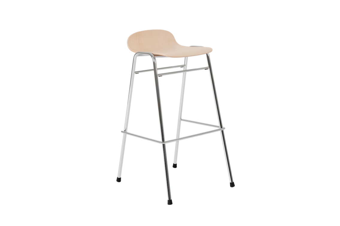 Touchwood Bar Stool, Beech / Chrome, Art. no. 20176 (image 1)