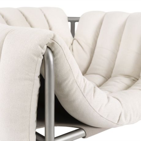 Puffy Lounge Chair, Natural / Stainless