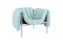 Puffy Lounge Chair, Light Blue Leather / Stainless, Art. no. 20479 (image 1)