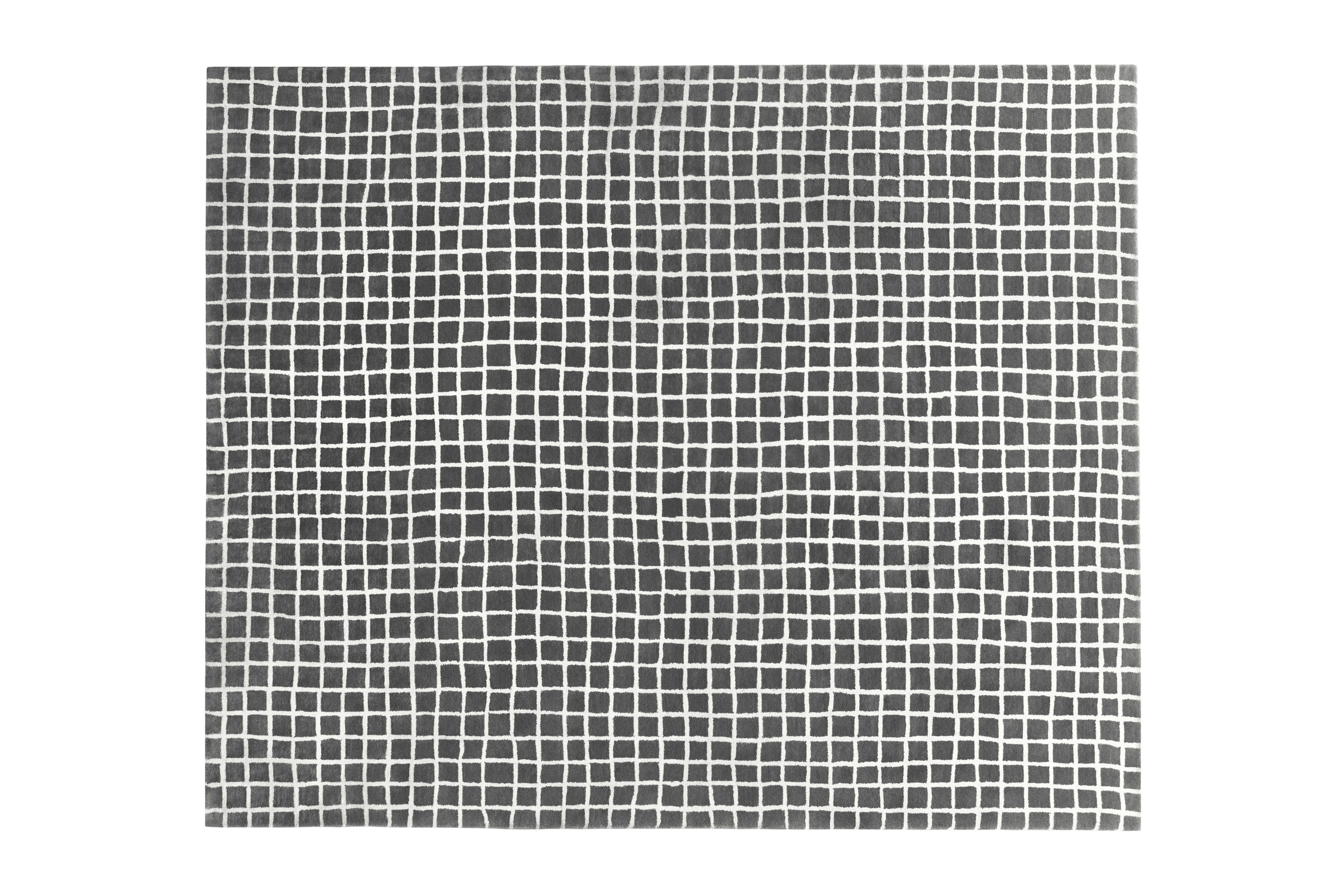 Grid Rug Large, Grey / White, Art. no. 50013 (image 1)