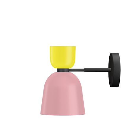 Alphabeta Wall Light, Sulfur Yellow / Light Pink