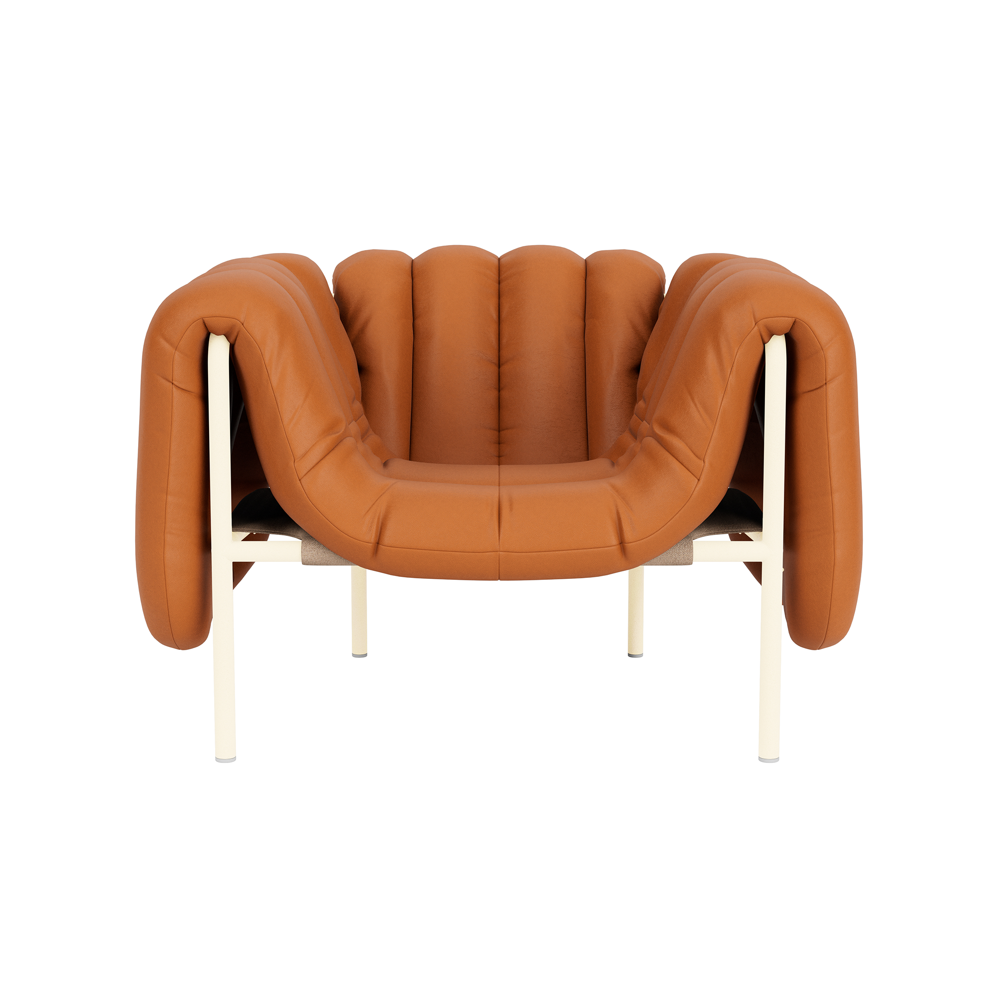 Puffy Lounge Chair + Ottoman, Elmosoft Leather 54035 / Cream, Art. no. 90232 (image 2)
