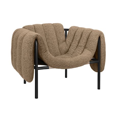 Puffy Lounge Chair, Sawdust / Black Grey (UK)