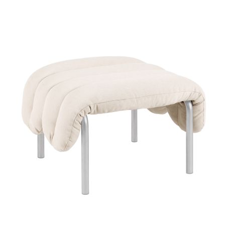 Puffy Ottoman, Natural / Stainless (UK)