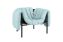Puffy Lounge Chair, Light Blue Leather / Black Grey, Art. no. 20482 (image 1)