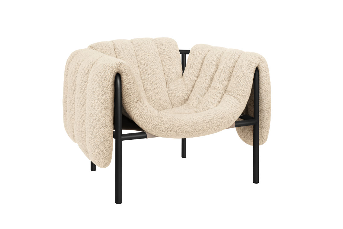 Puffy Lounge Chair, Eggshell / Black Grey, Art. no. 20296 (image 1)