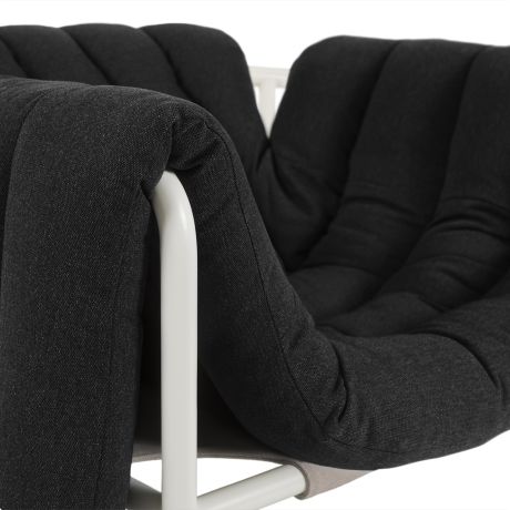 Puffy Lounge Chair, Anthracite / Cream